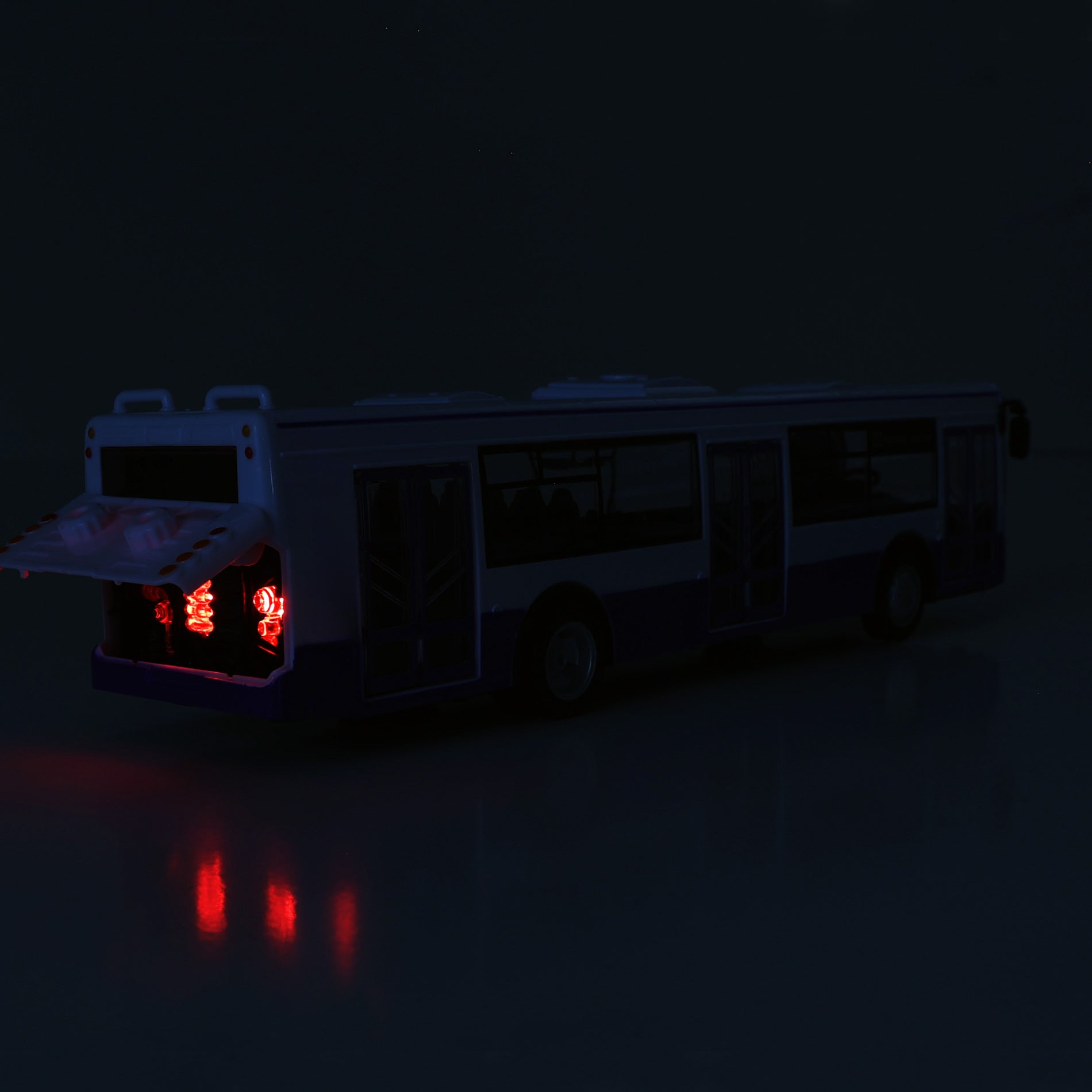 Blue toy bus with Czech stop announcements 28 cm