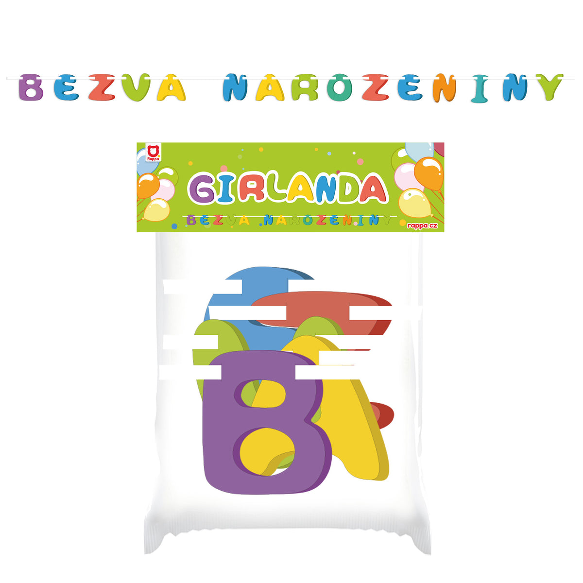 Paper birthday garland 2.5 m