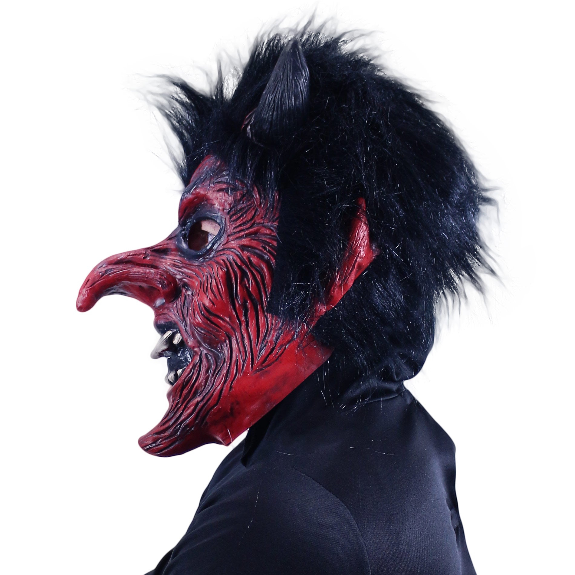 Adult devil mask with hair