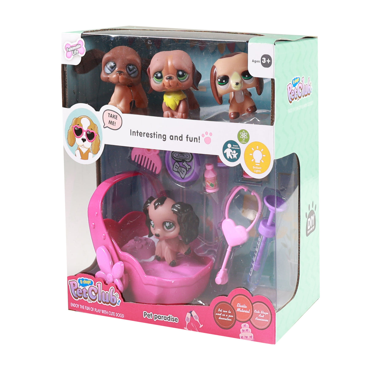Animal figures 4 pcs with carrier, light and sound