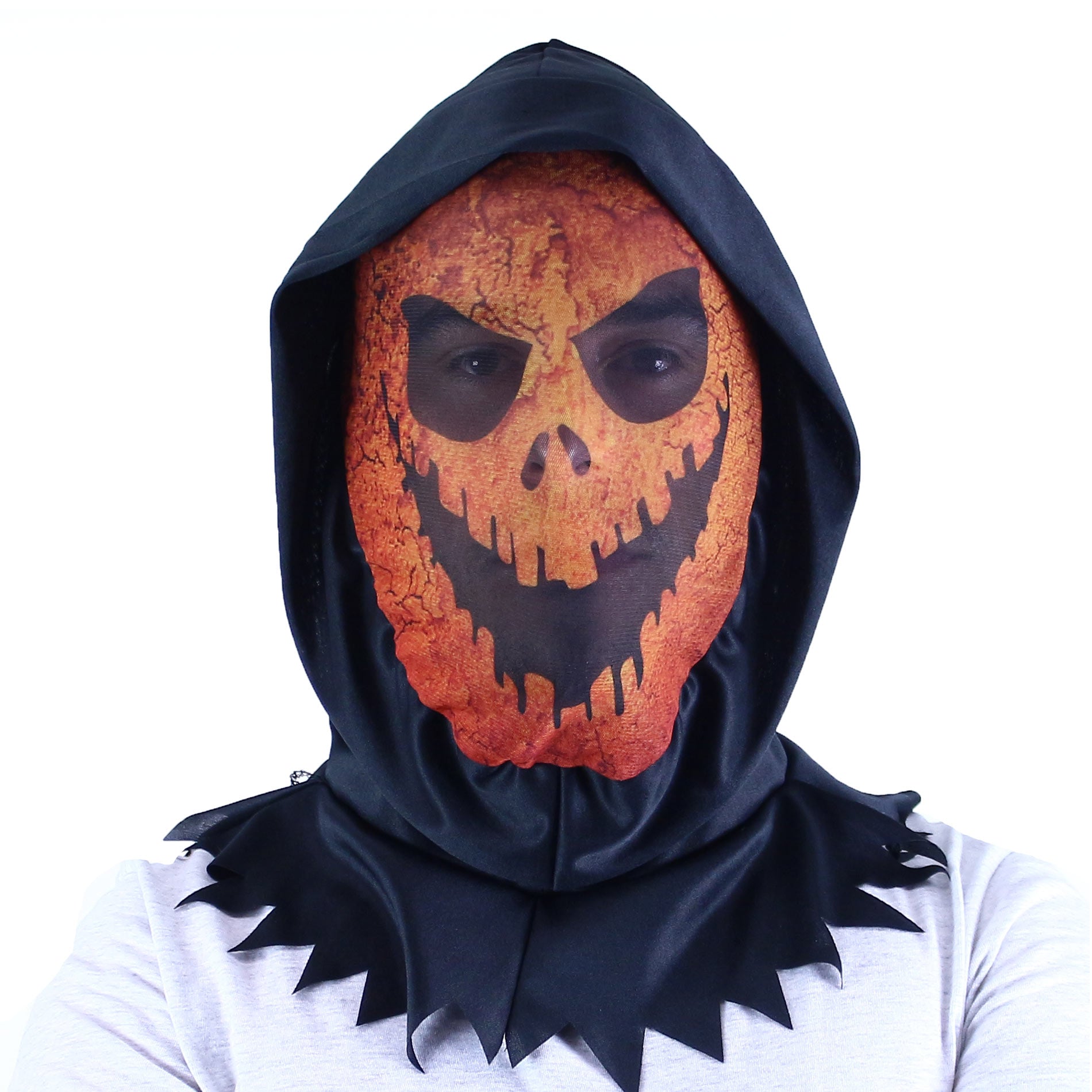 Orange textile pumpkin-style mask