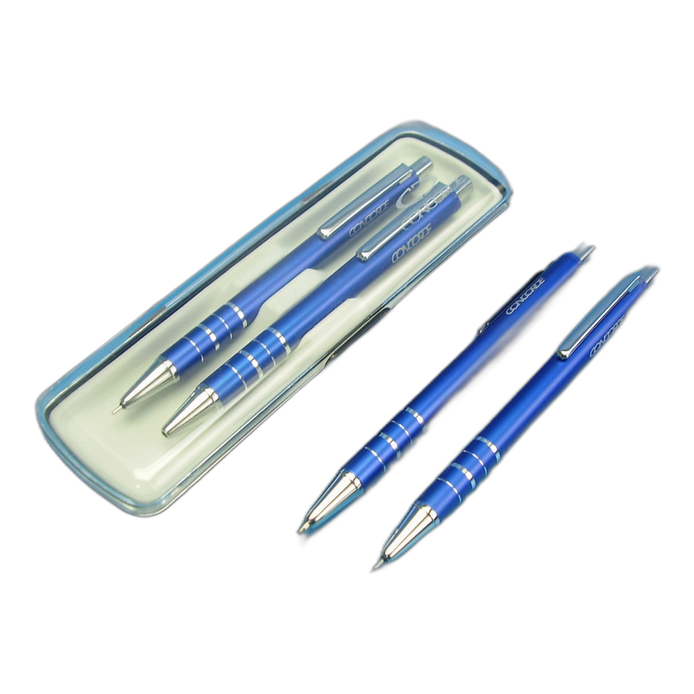 Concorde Ring Mechanical Pencil and Ballpoint Pen Gift Set Blue