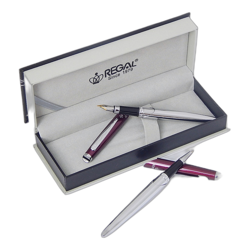 Regal Themis Ballpoint Pen and Fountain Pen Gift Set Red