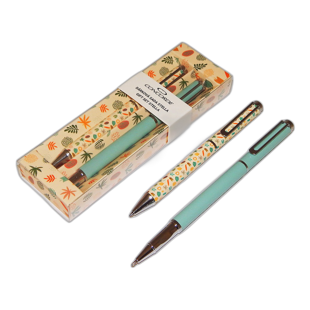 Concorde Stella Ballpoint Pen and Rollerball Pen Gift Set Blue