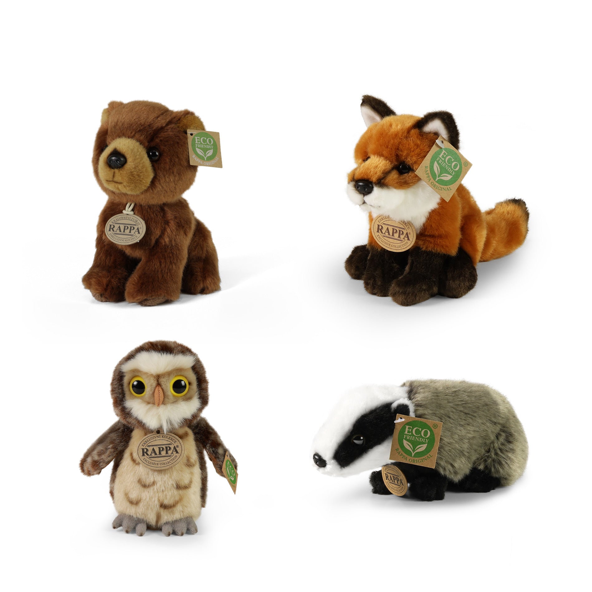 RAPPA Eco-Friendly Plush Forest Animals Display