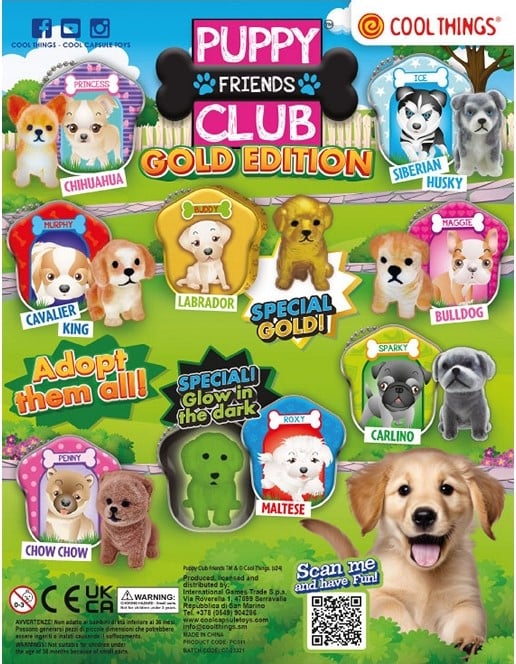 Puppy figure in surprise capsule