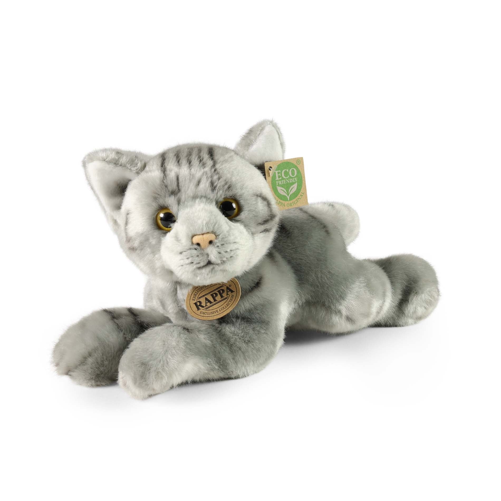 Grey plush cat 30 cm