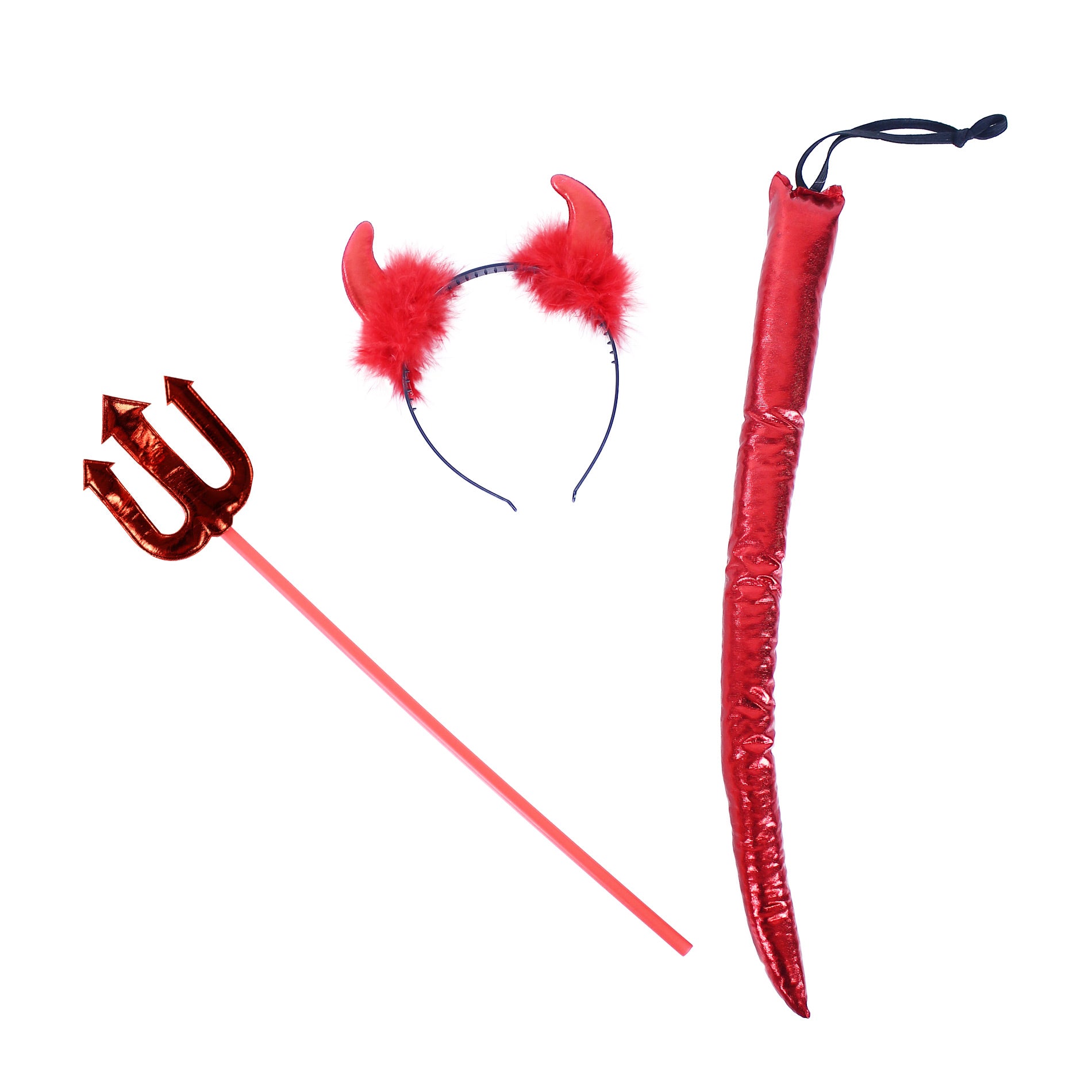 Devil costume set with headband, wand and tail