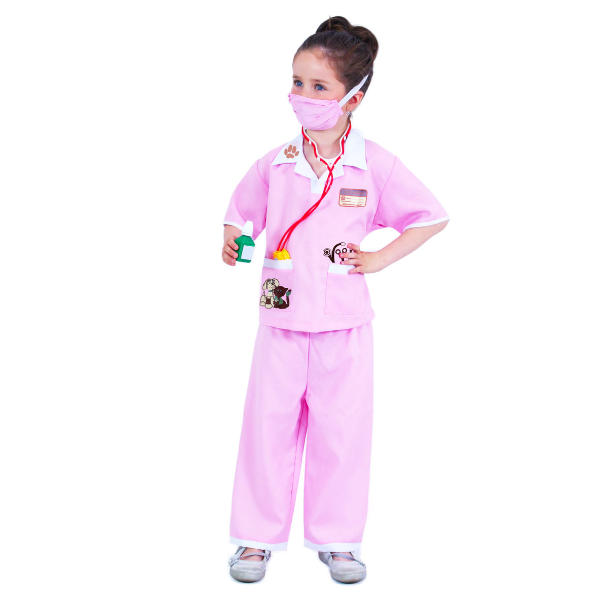 Children's veterinarian costume with Czech print, size S