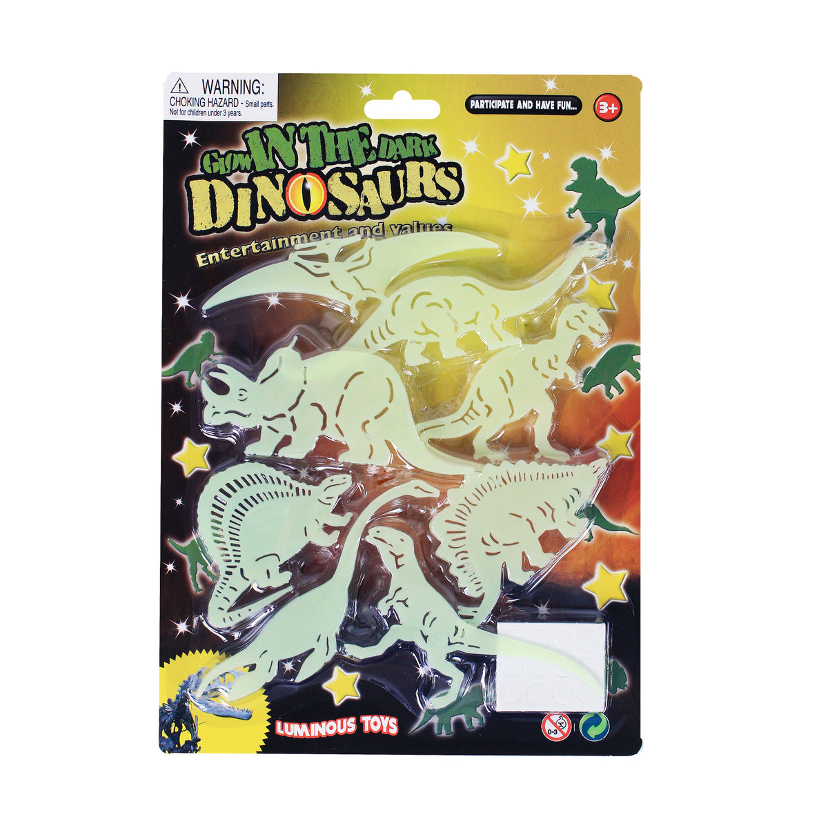 Glow in the dark dinosaur wall stickers