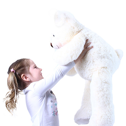 Large Plush Bear Lily Cream-White 78 cm