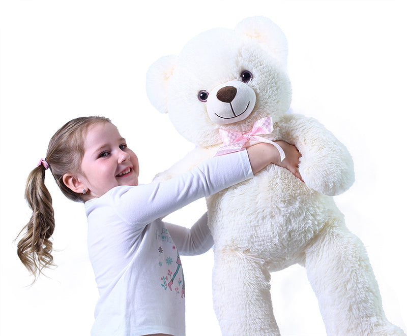 Large Plush Bear Lily Cream-White 78 cm