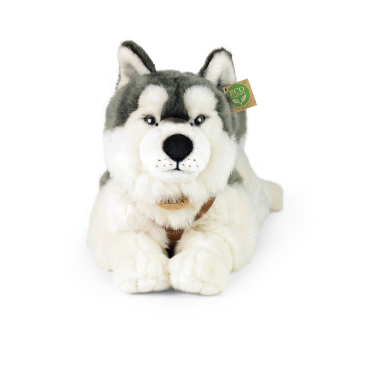 Large Plush Husky Dog with Harness 60 cm