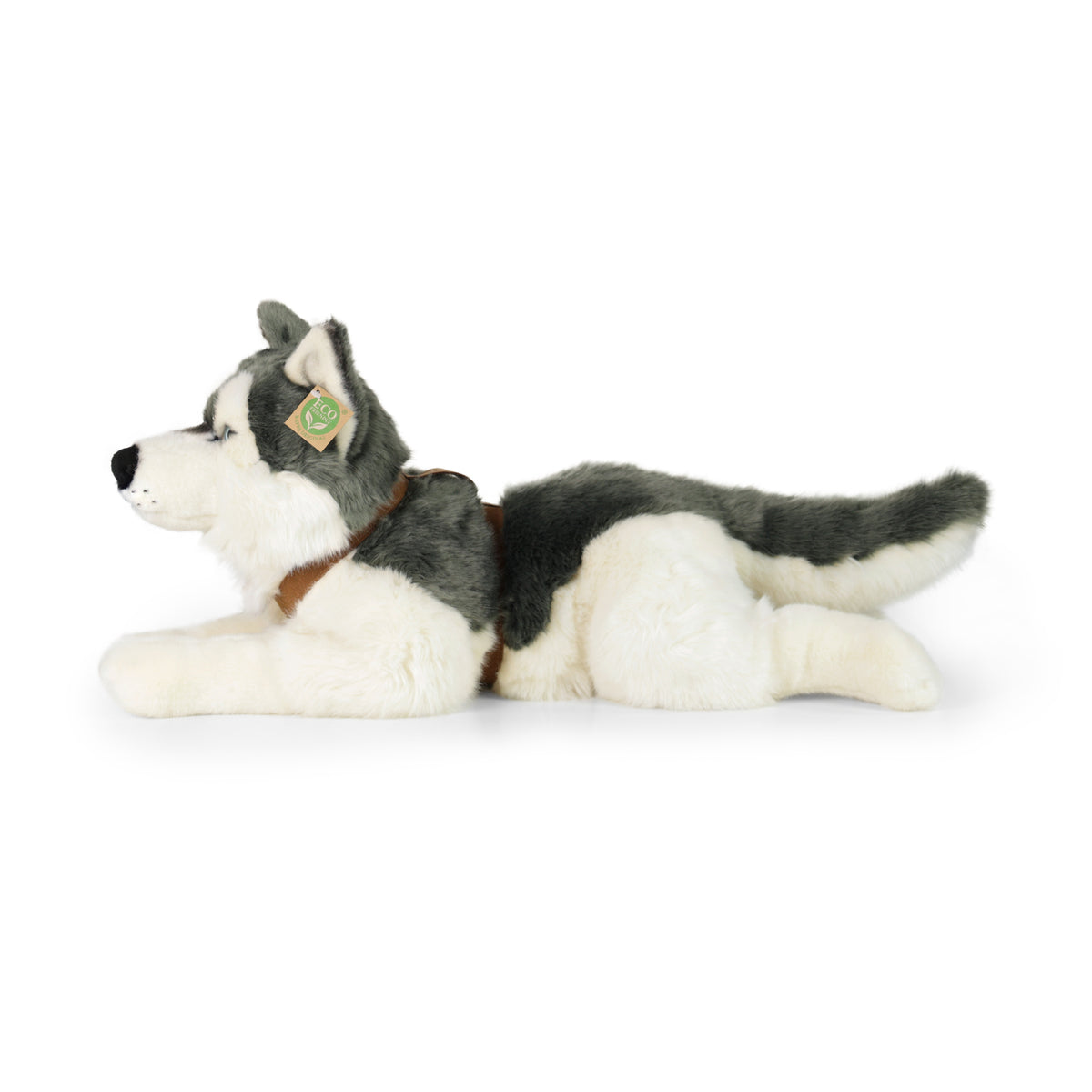 Large Plush Husky Dog with Harness 60 cm