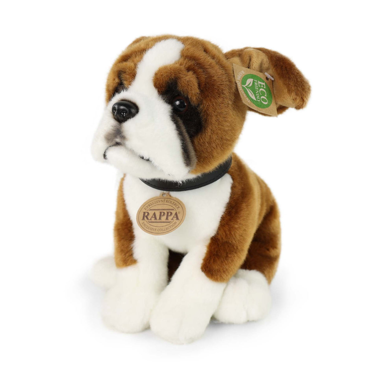 Plush Boxer Dog with Collar 27 cm