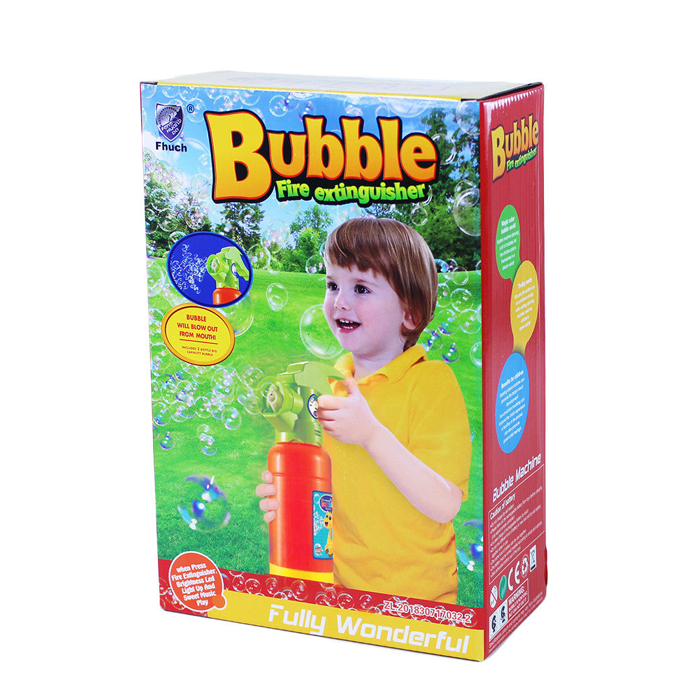 Fire extinguisher bubble maker with sound