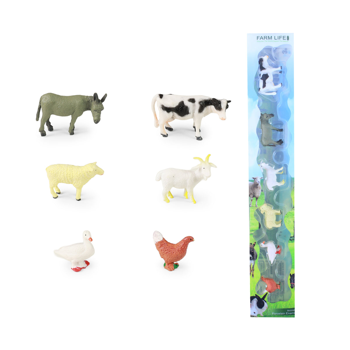 Domestic animal figures set 6 pcs