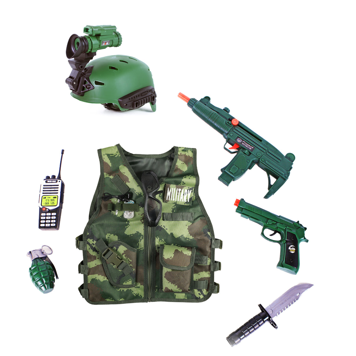 Children's military vest costume set with accessories