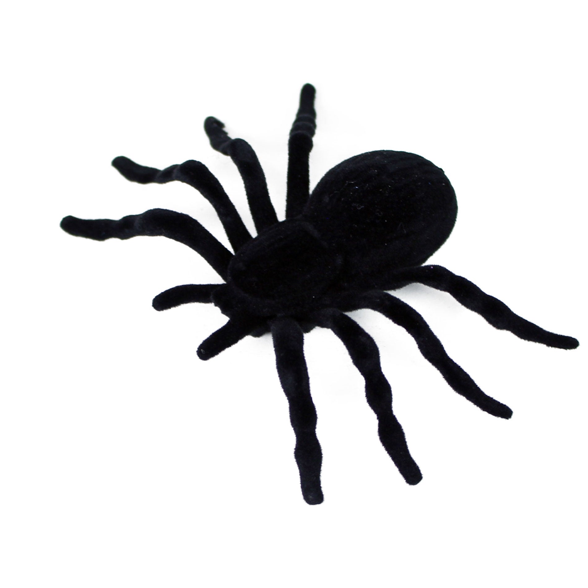 Black rubber spider decorations 2 pcs