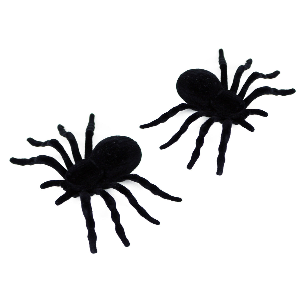 Black rubber spider decorations 2 pcs