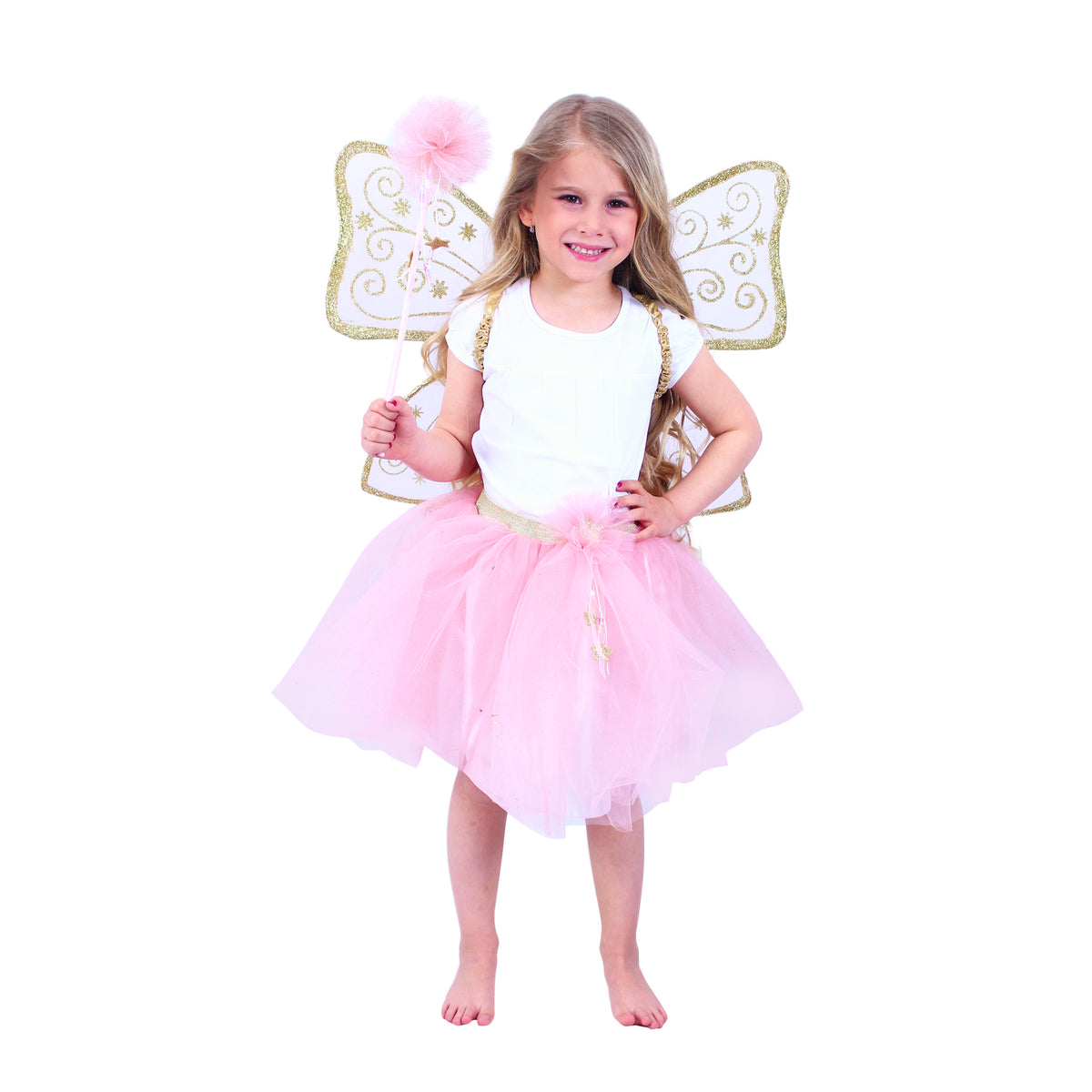 Children's tutu costume with wings and wand