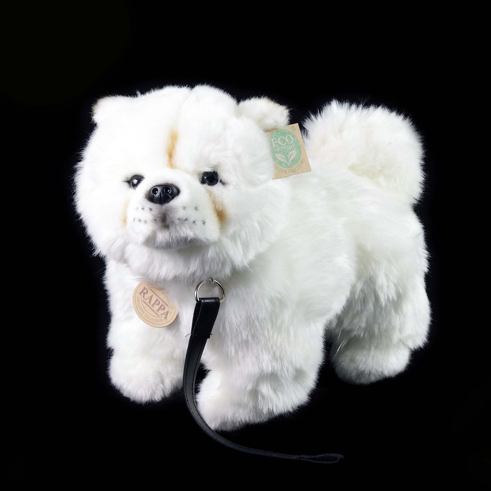 Plush Chow Chow Dog with Leash 30 cm