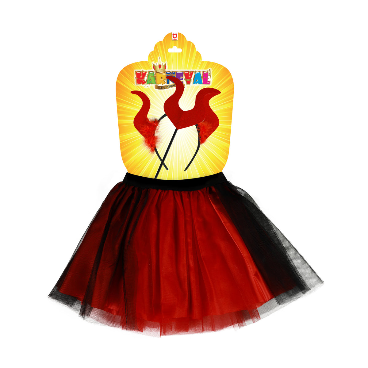 Girls' devil costume with tutu skirt and accessories
