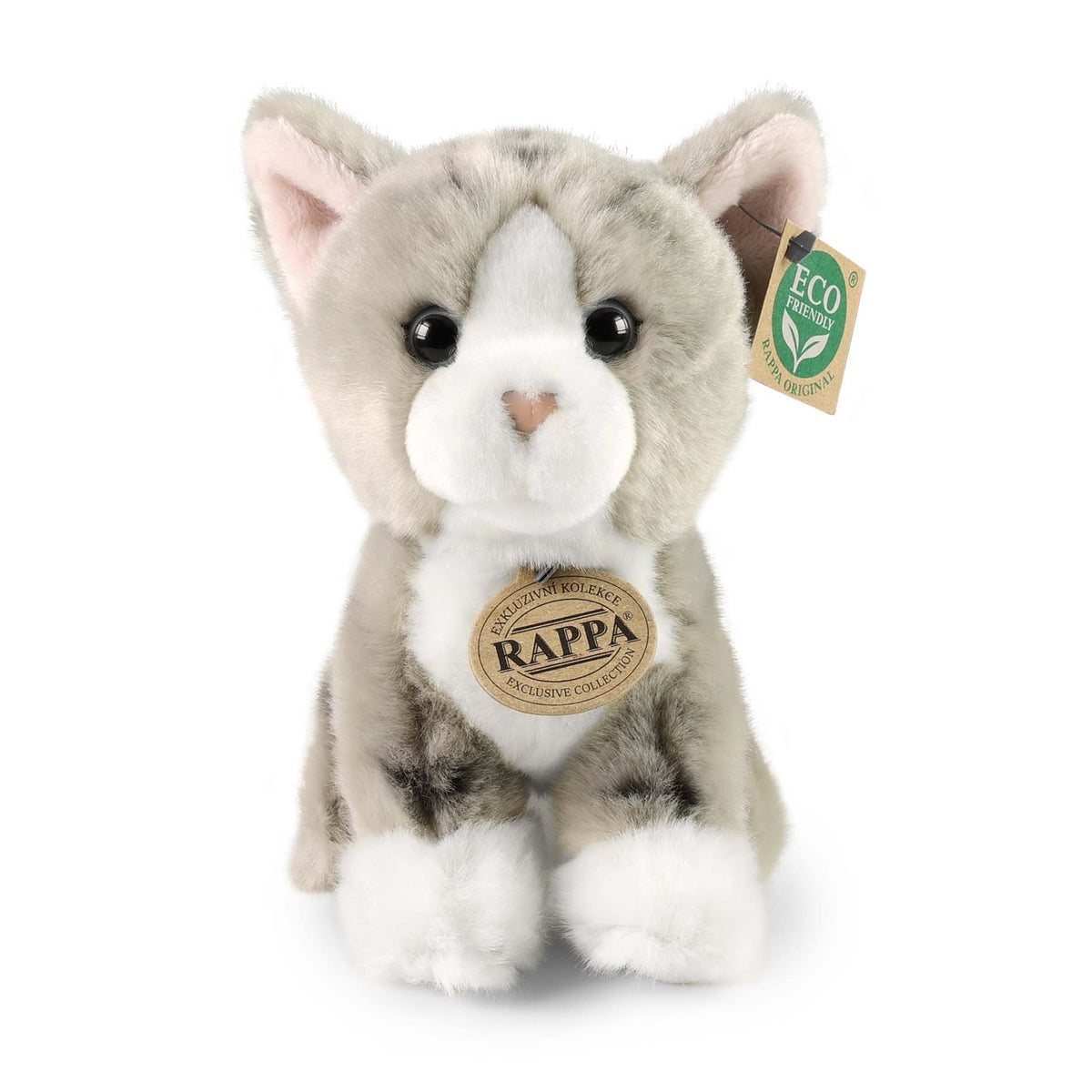 Eco-friendly plush grey cat 18 cm