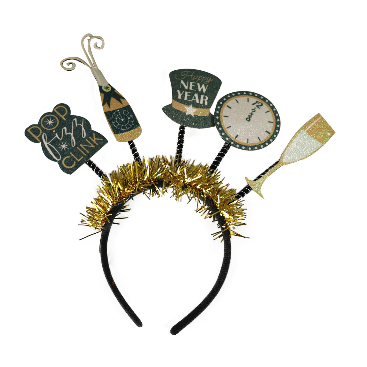 Black-and-gold Happy New Year headband