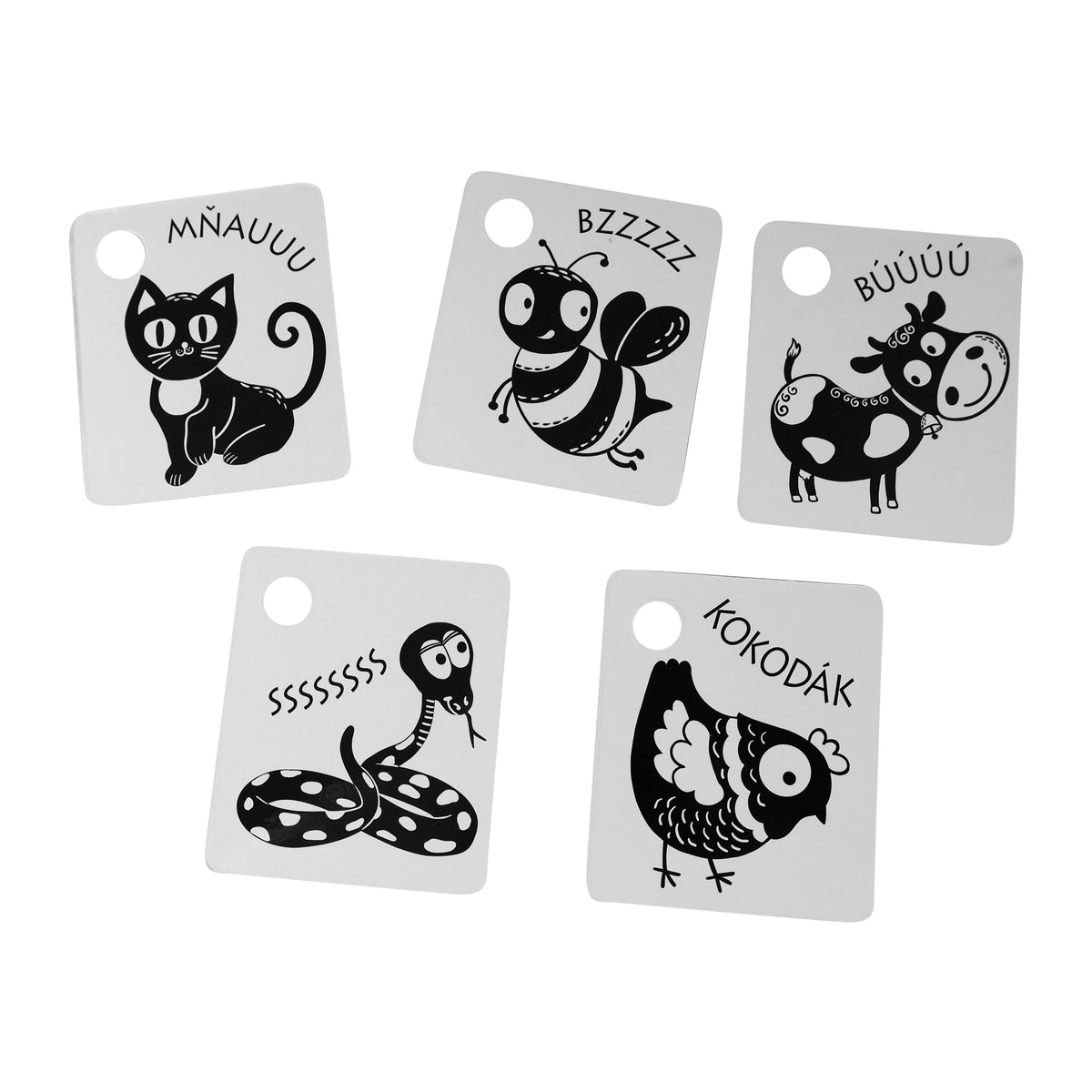 Black and White Contrast Cards for Babies, 9 pcs