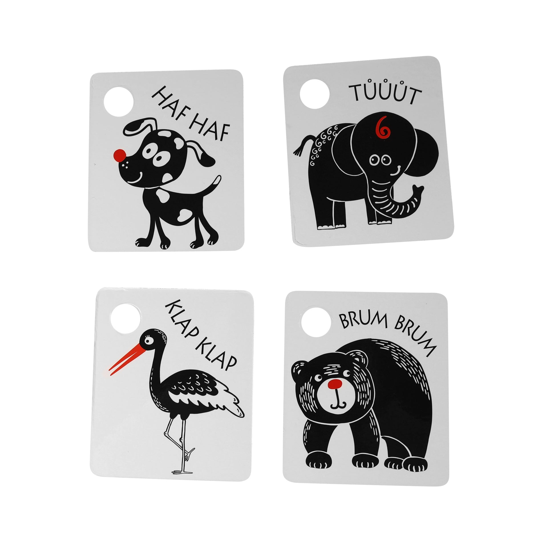 Contrast Cards with Colour Elements, 9 pcs