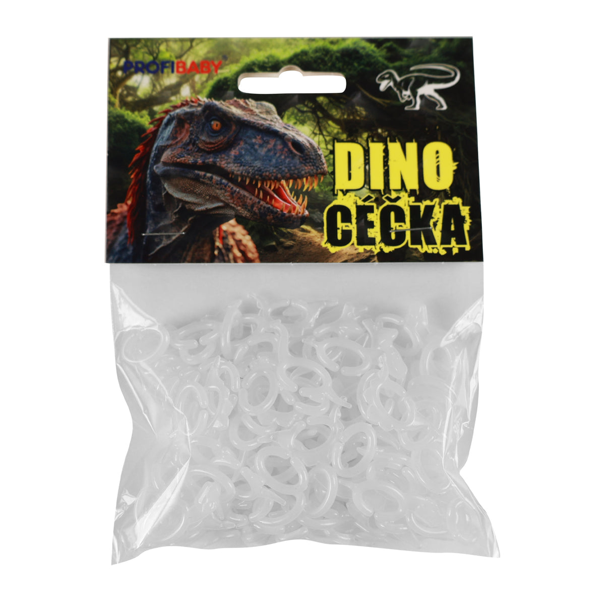 Dinosaur glow-in-the-dark chain links 150 pcs / Céčka