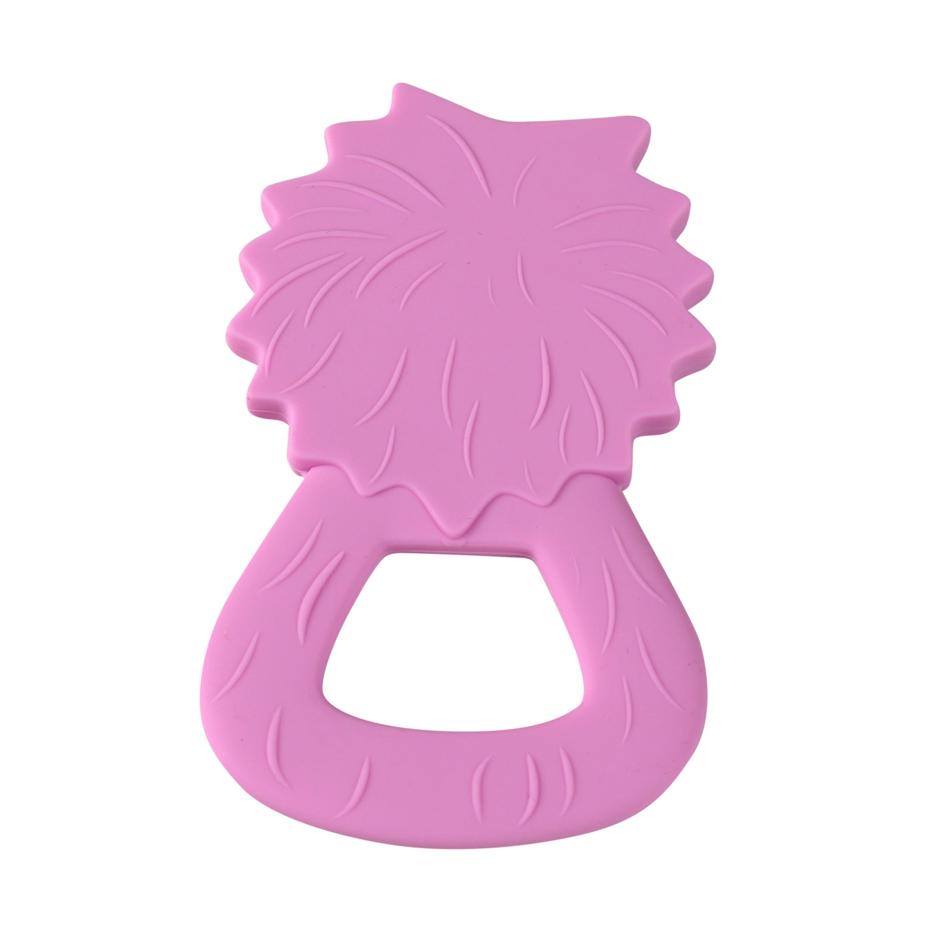 Silicone teether lion, pink