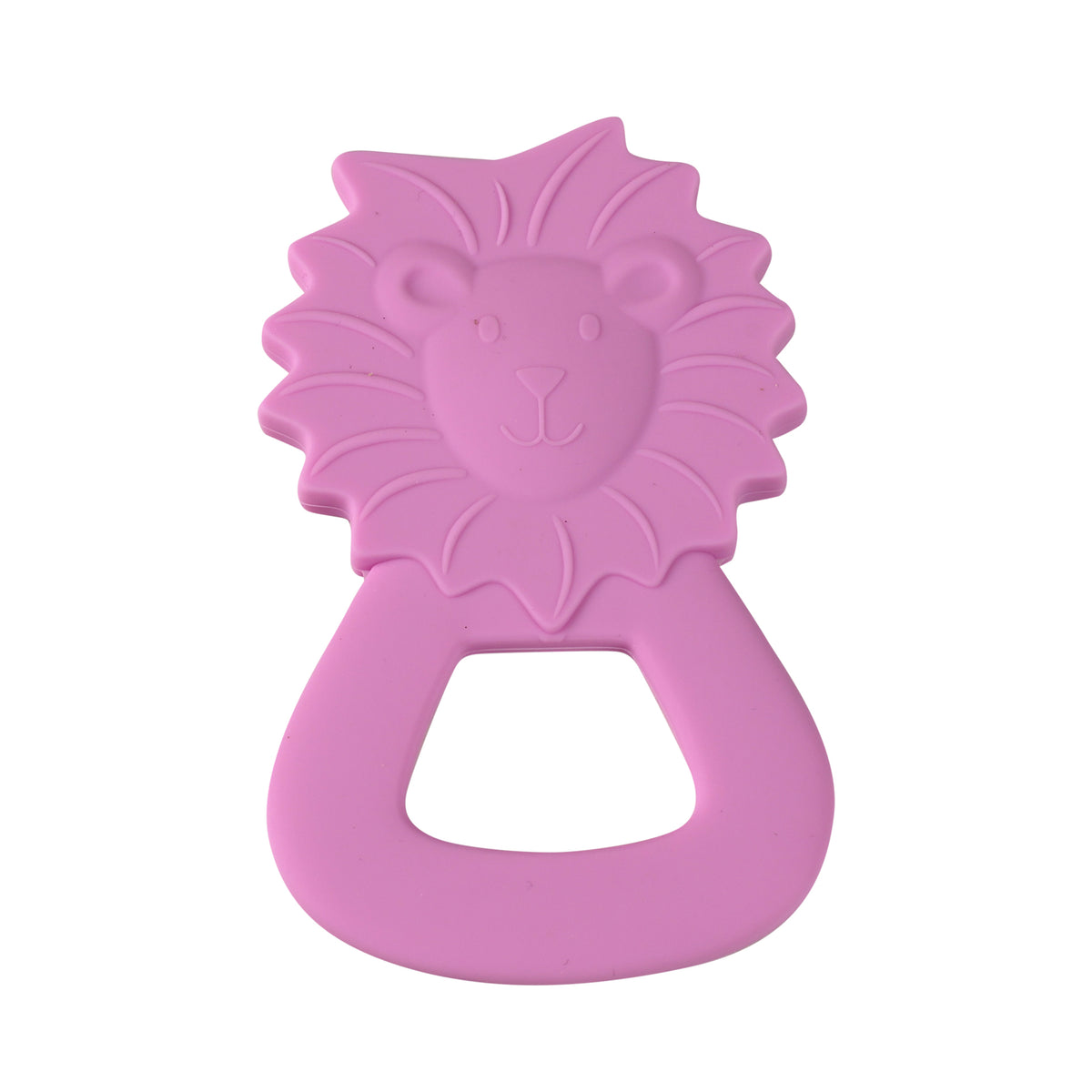 Silicone teether lion, pink