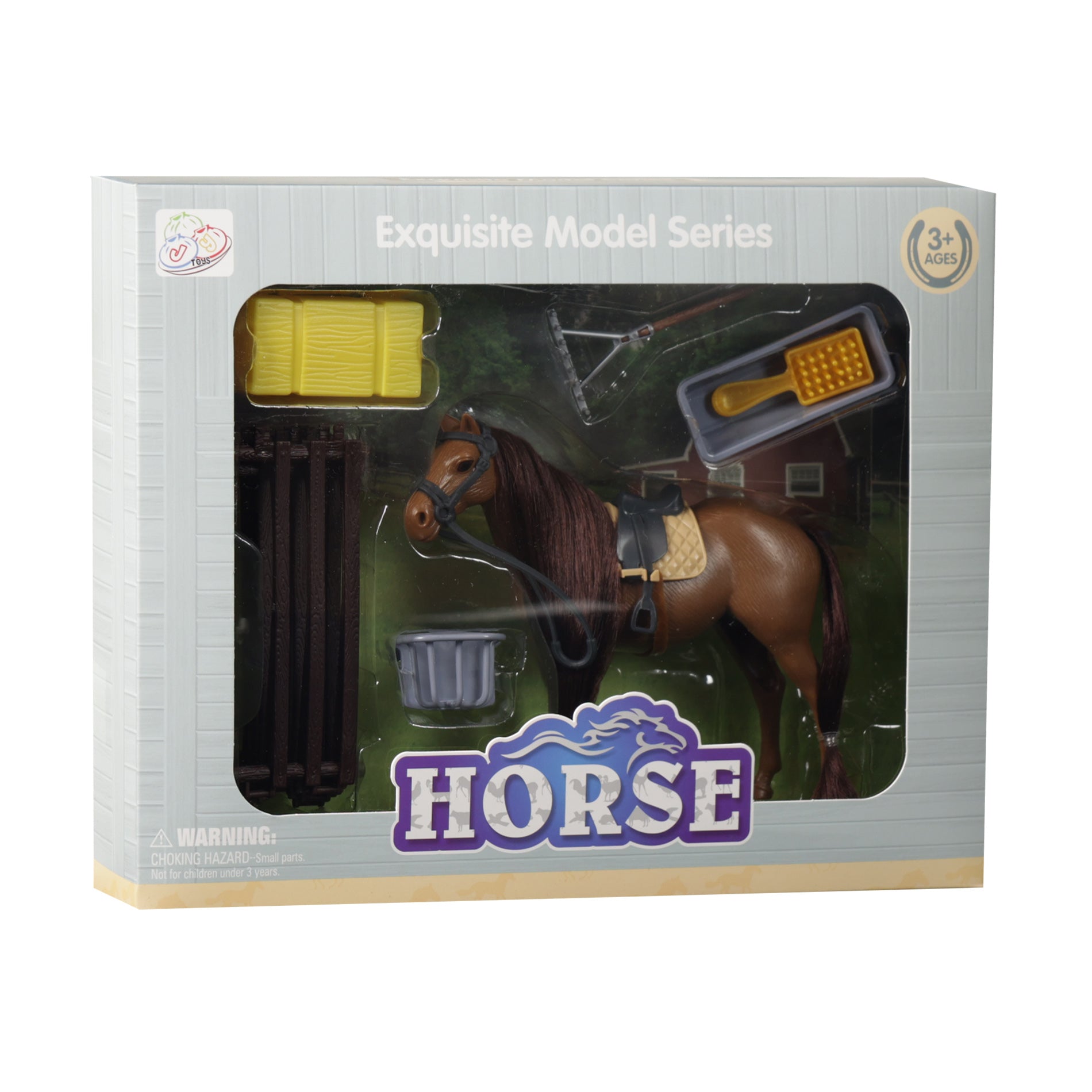 Horse figure brown with accessories 14 cm