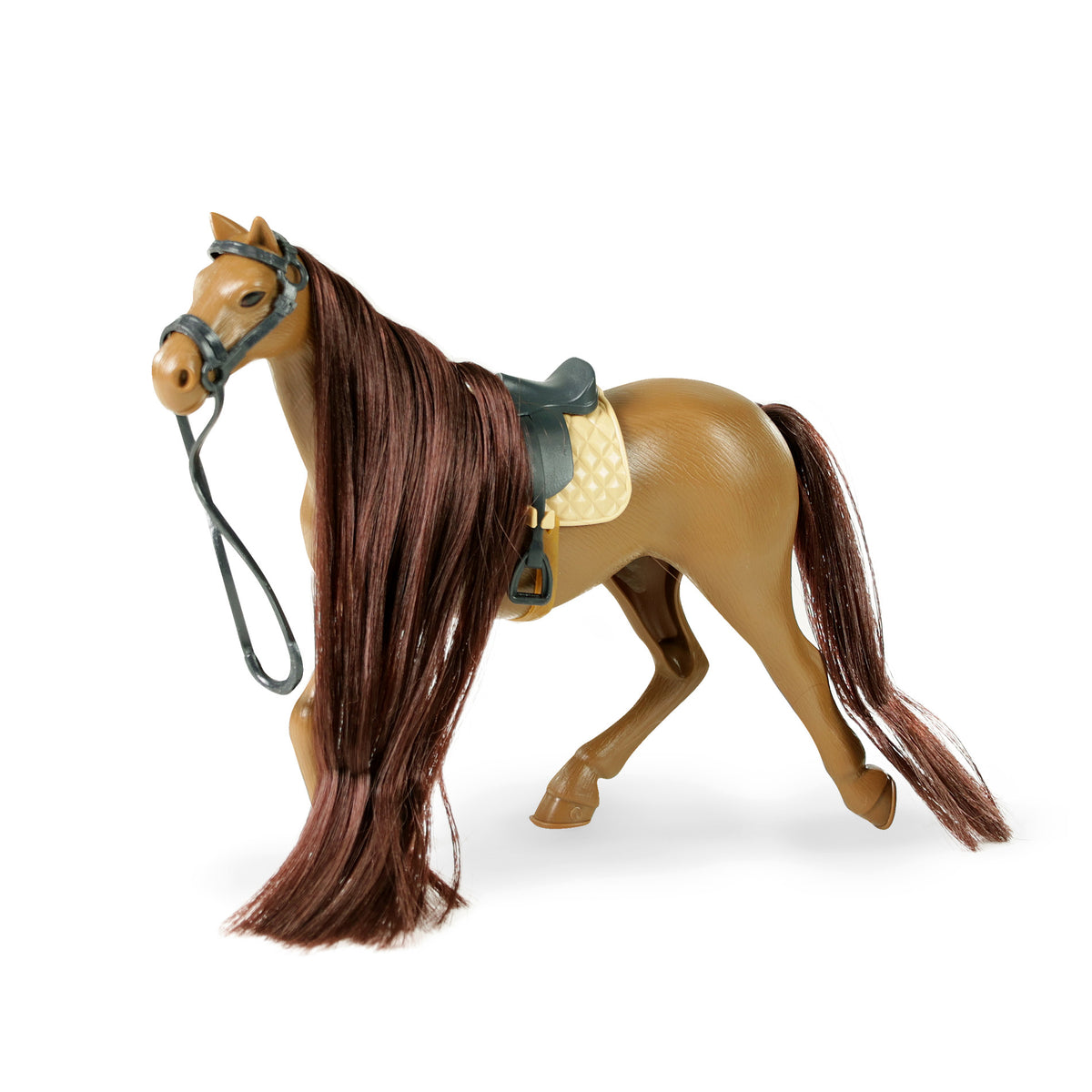 Horse figure brown with accessories 14 cm