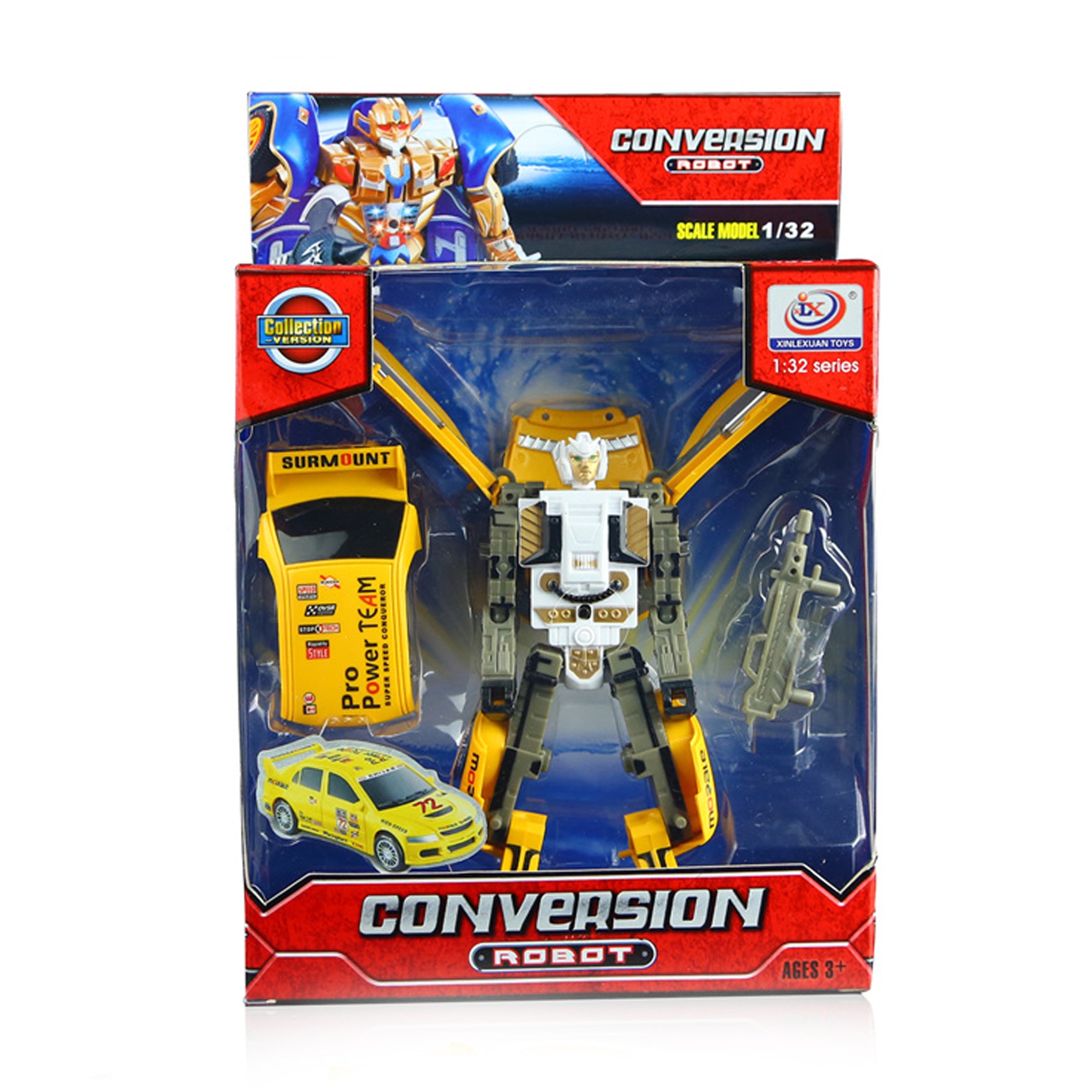 Transforming robot with lights and sounds 17 cm