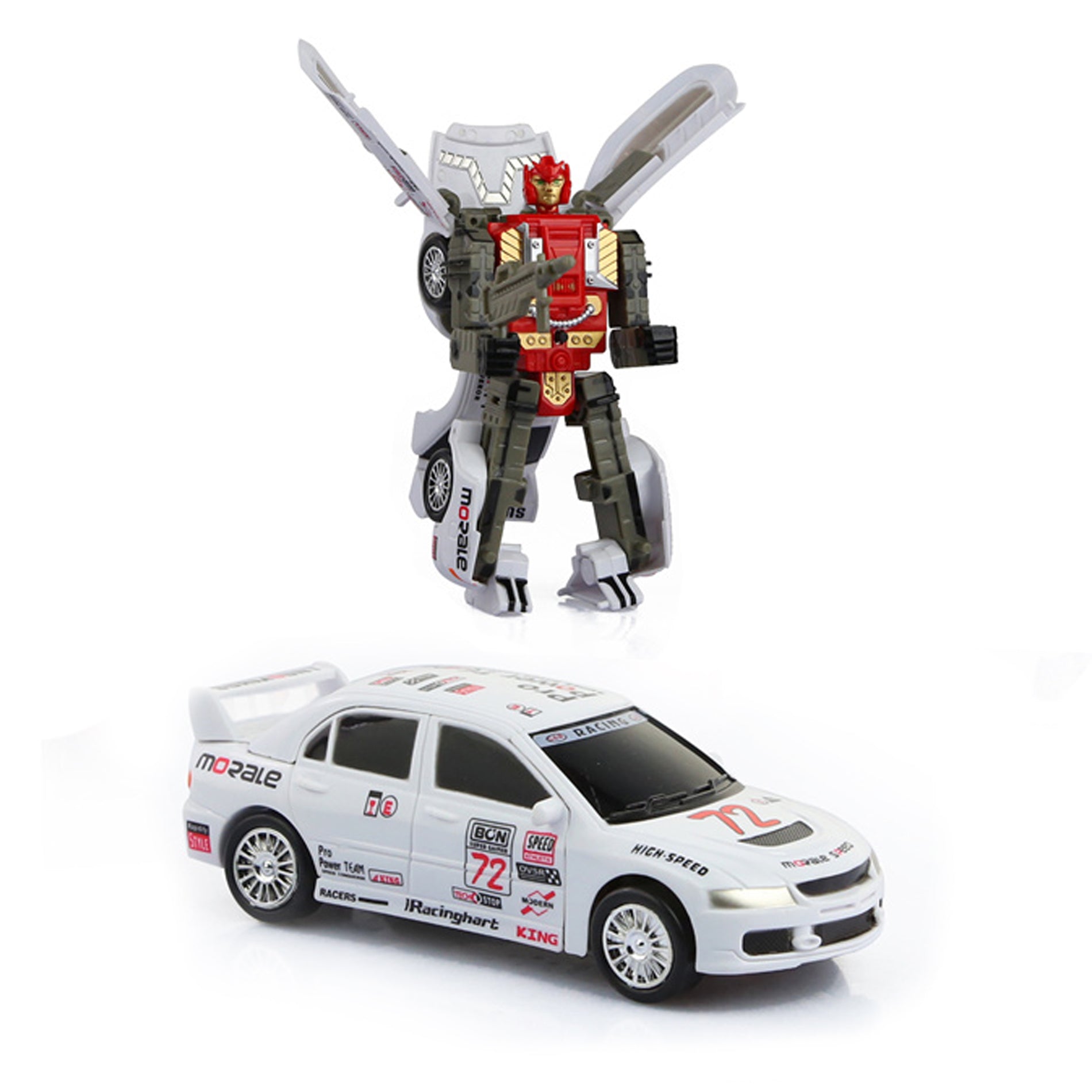 Transforming robot with lights and sounds 17 cm