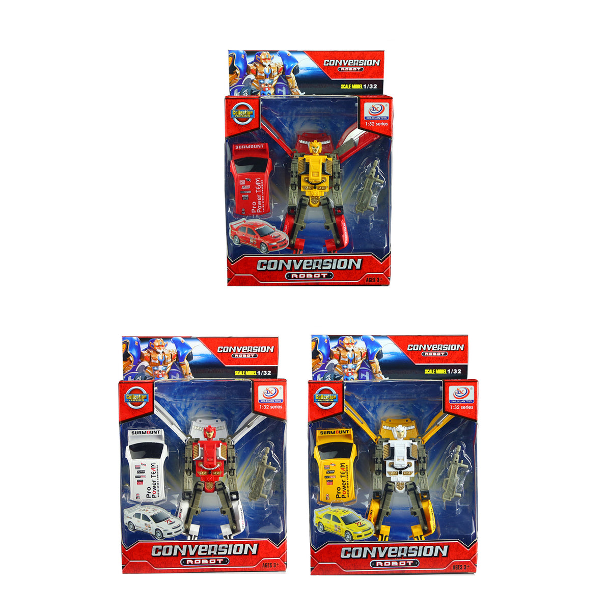 Transforming robot with lights and sounds 17 cm