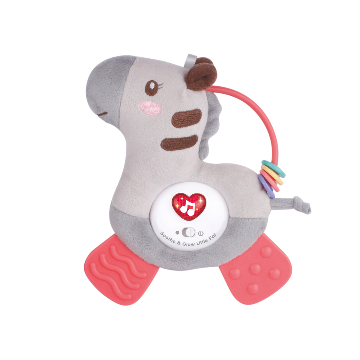 Plush zebra teether with lights and sounds