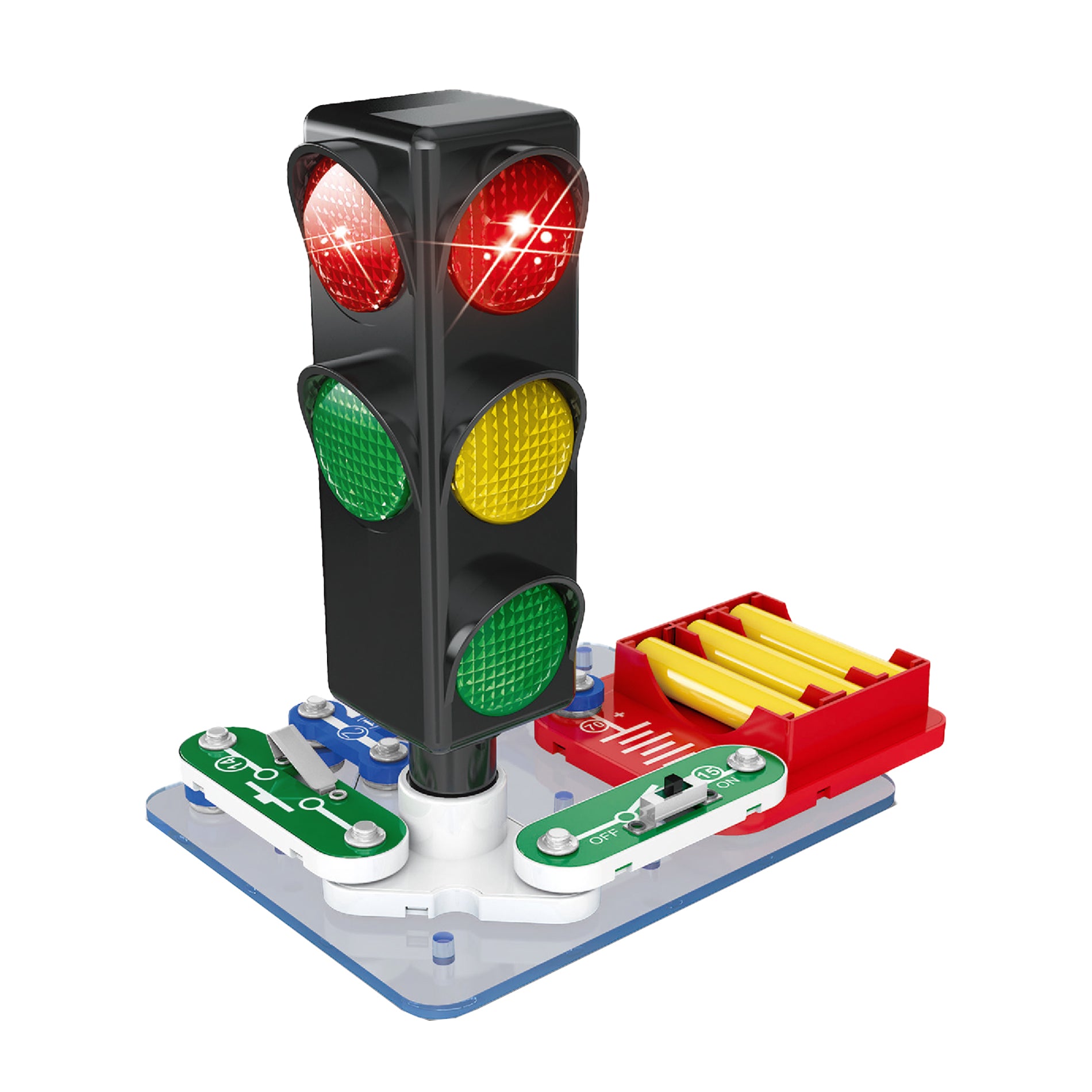 Educational traffic light experiment with lights