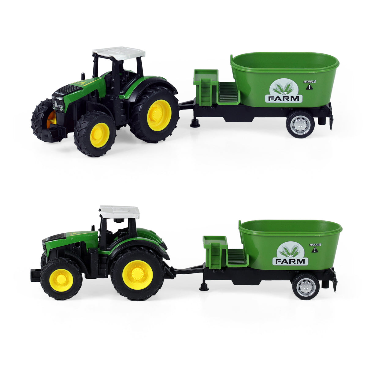 Metal tractor with trailer 18 cm