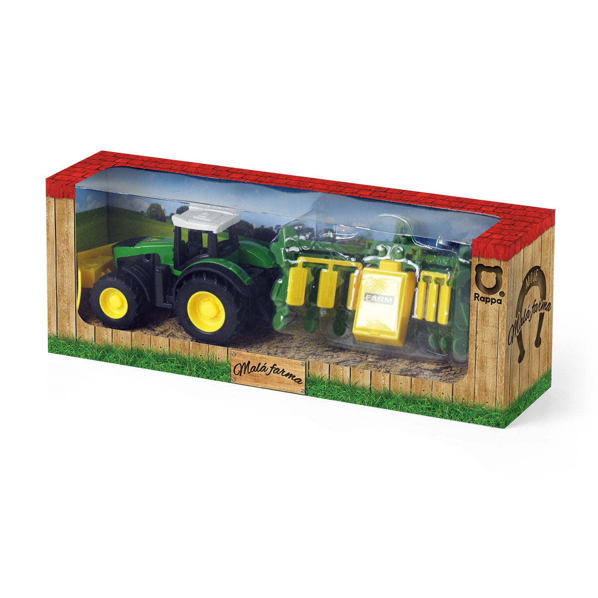 Metal tractor with trailer 18 cm