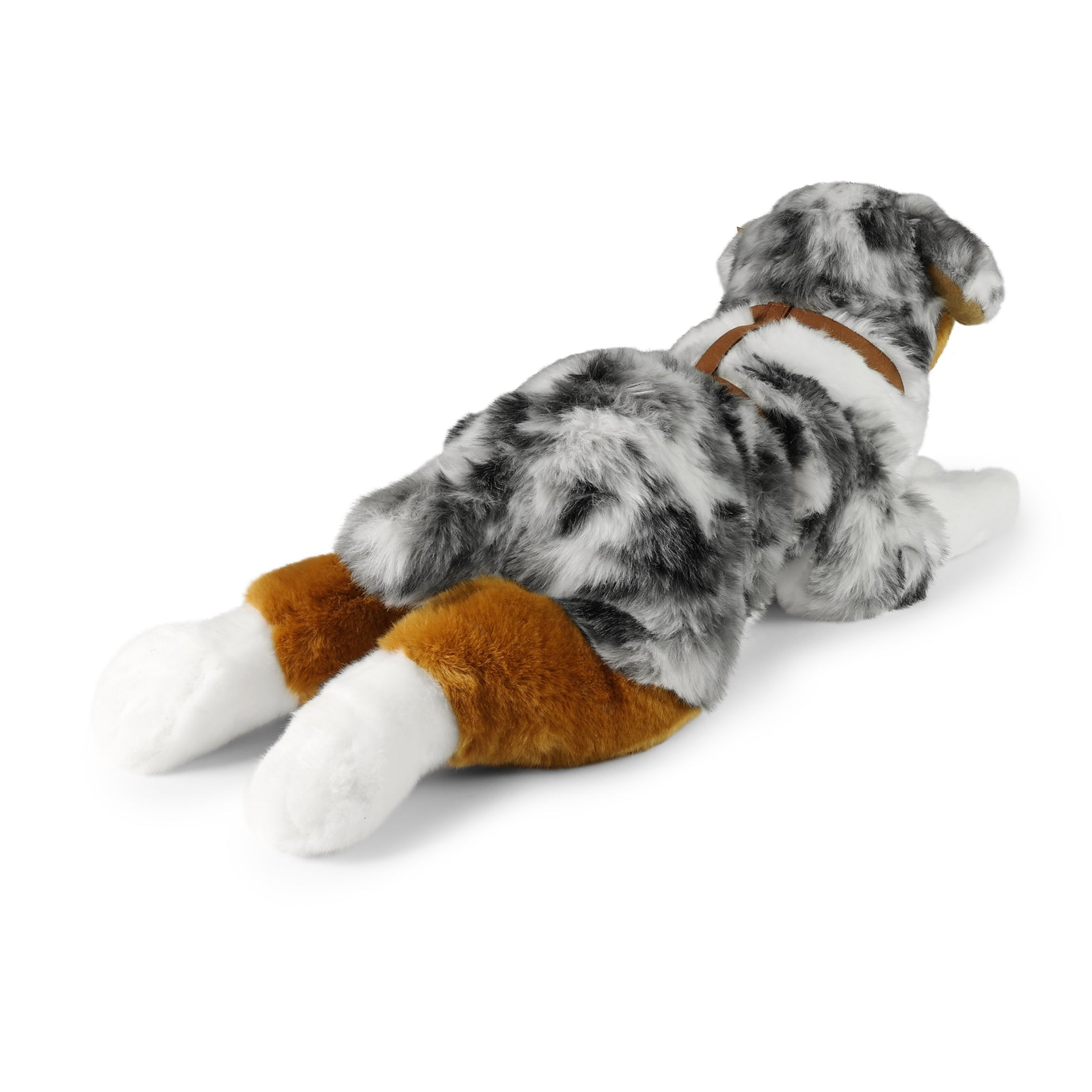 Large Plush Australian Shepherd with Harness 61 cm