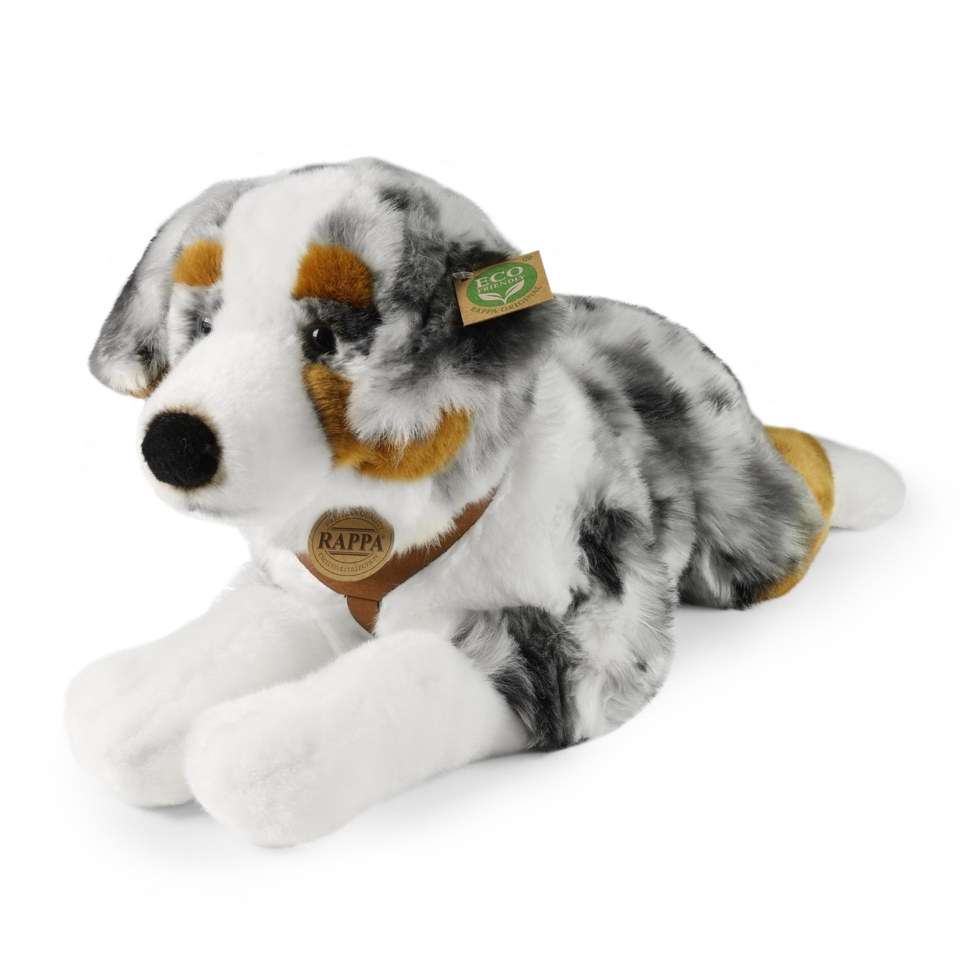Large Plush Australian Shepherd with Harness 61 cm