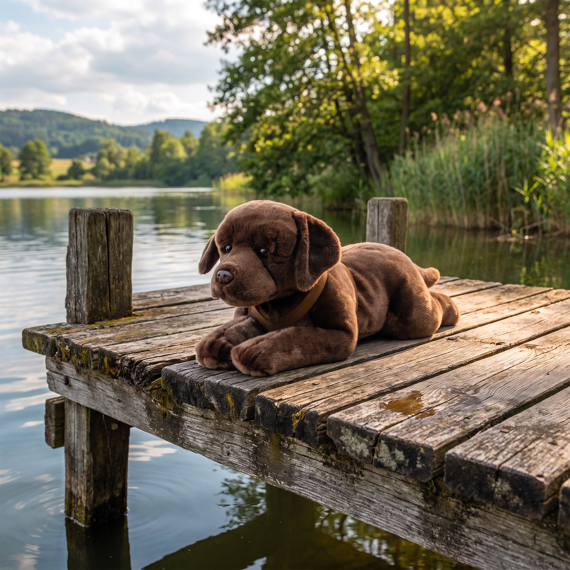Large Plush Labrador Dog with Harness 61 cm