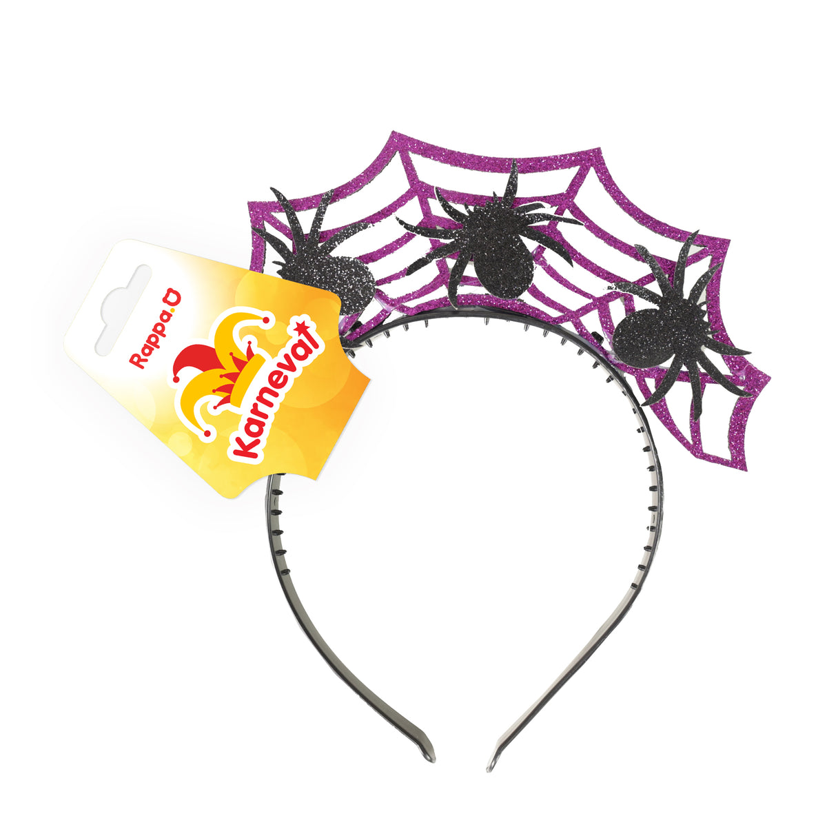 Purple Halloween headband with spiders