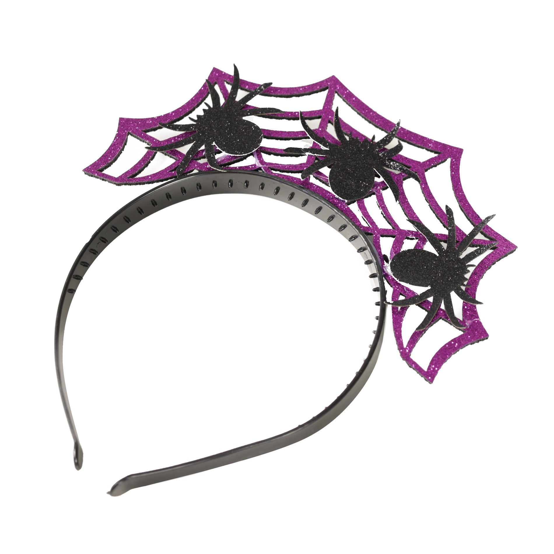Purple Halloween headband with spiders