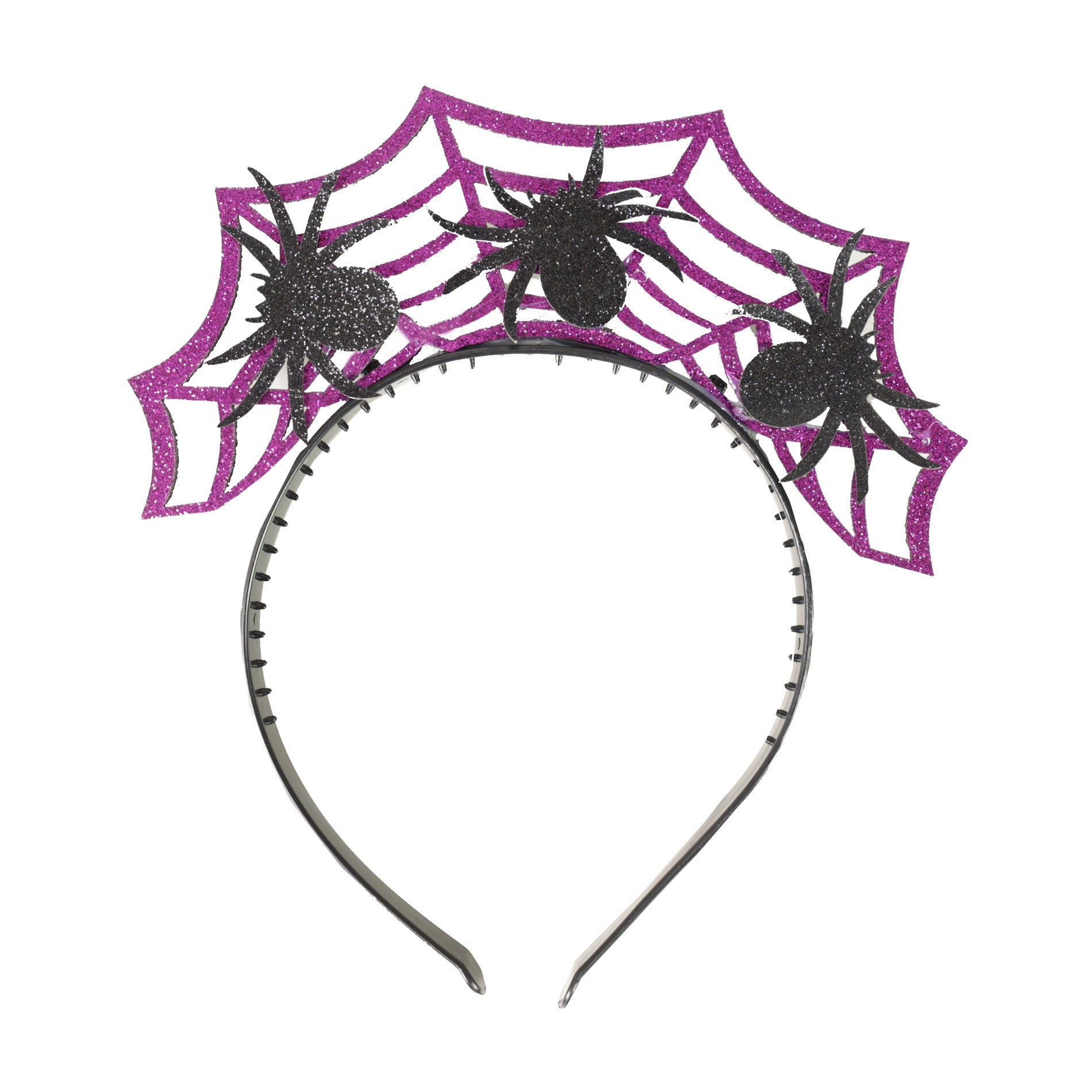 Purple Halloween headband with spiders