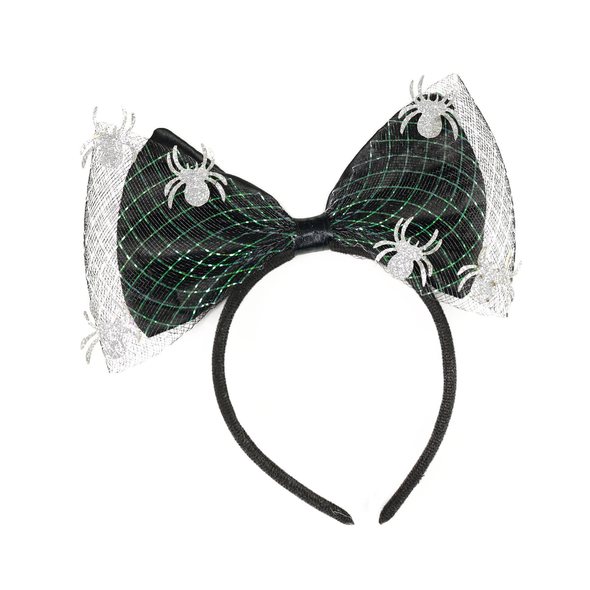 Halloween bow headband with spiders
